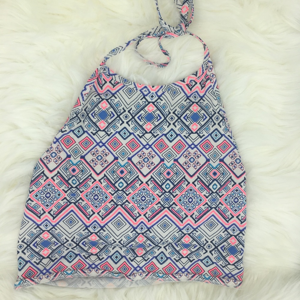 Tribal Print Halter Crop Top